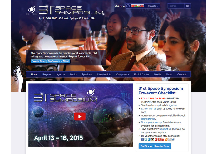 31st Space Symposium Website – screenshot 1