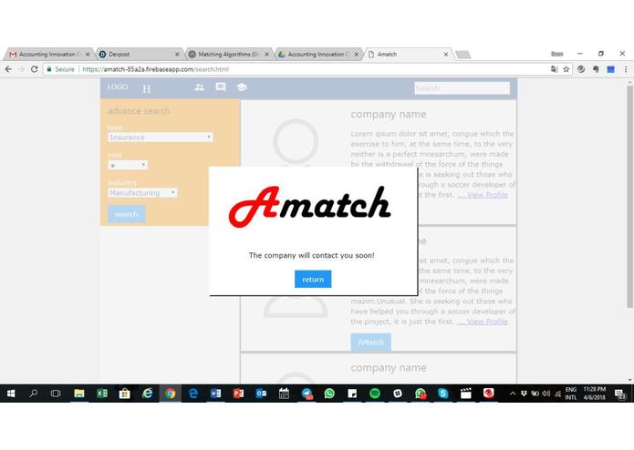 A-Match, empowering SMPs to go international  – screenshot 1