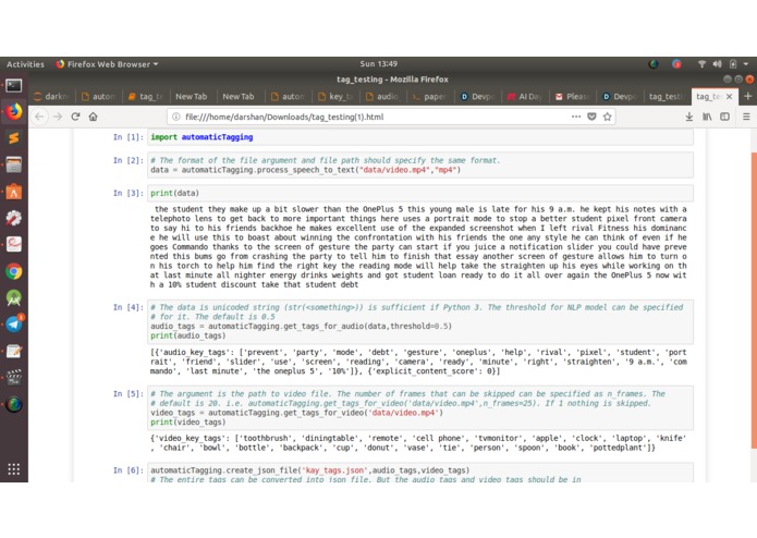 Automatic tagging or Topic modeling for videos – screenshot 1