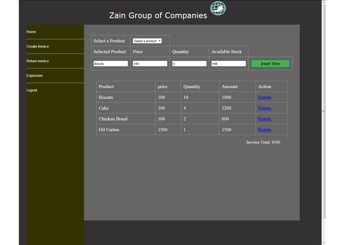 Web base Inventory managment system – screenshot 1