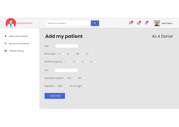 transplantChain – screenshot 1