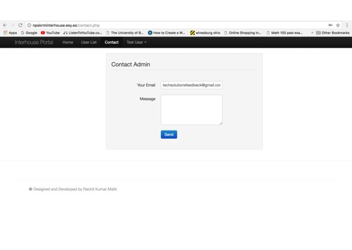 Interhouse event web registration system  – screenshot 4