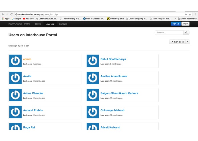 Interhouse event web registration system  – screenshot 5