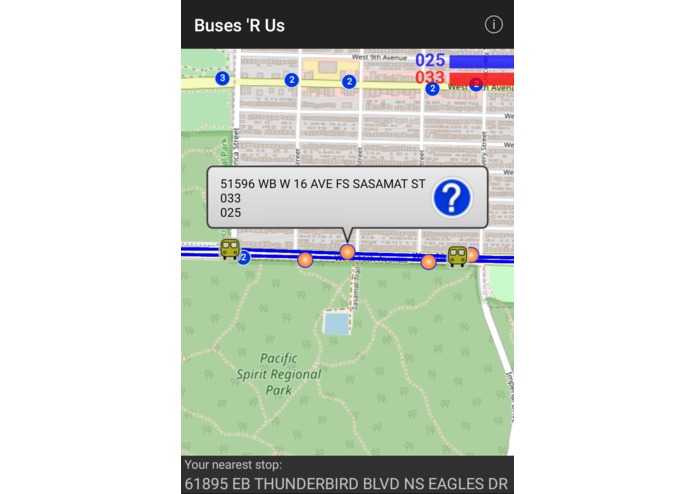 Buses R Us - Bus Tracking in the Lower Mainland, BC – screenshot 2