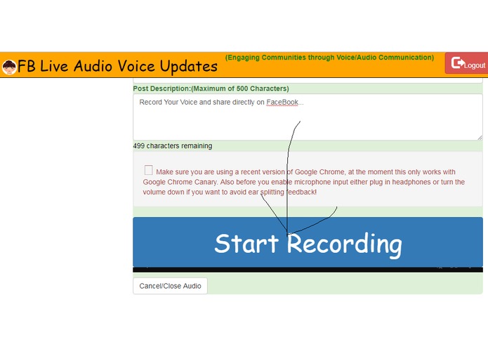Fb Live Voice/Audio Recording  – screenshot 3