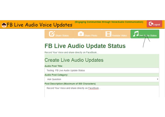 Fb Live Voice/Audio Recording  – screenshot 5