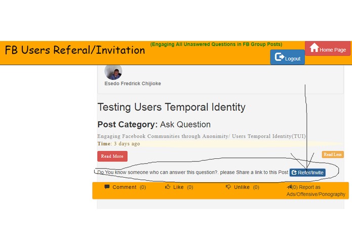 FB Group Post Users Referals/Invitation Button – screenshot 3