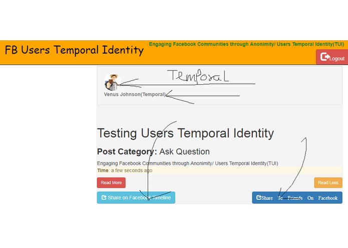 FB Users Temporal Identity and Anonimity – screenshot 1