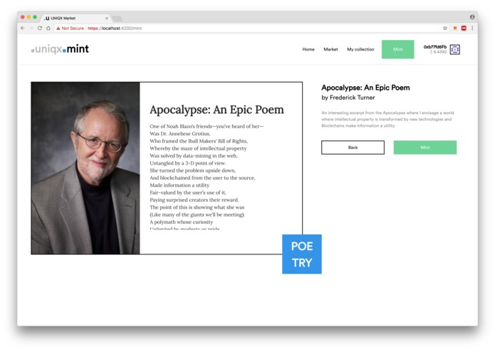 Blockchain Poetry Auction – screenshot 5