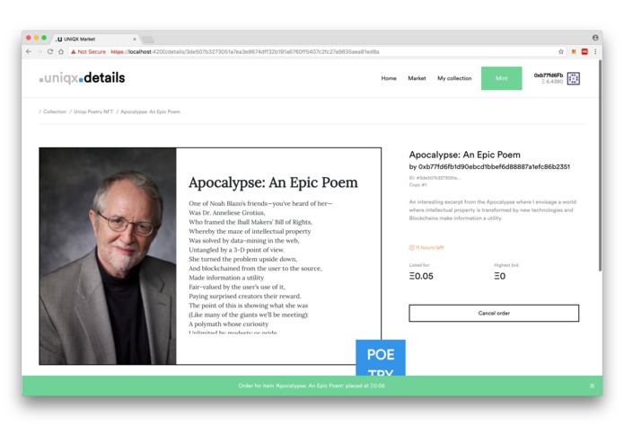 Blockchain Poetry Auction – screenshot 8