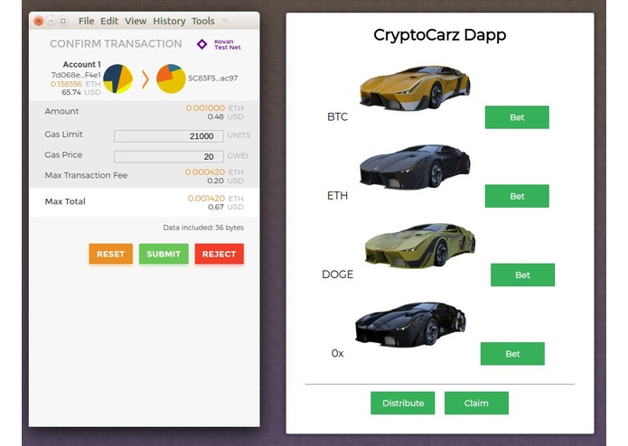 CryptoCarz Fast&Furious Dapp – screenshot 2