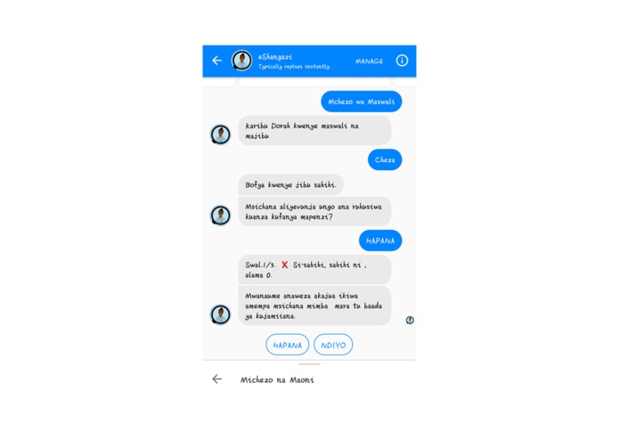 eShangazi Chat Bot – screenshot 3