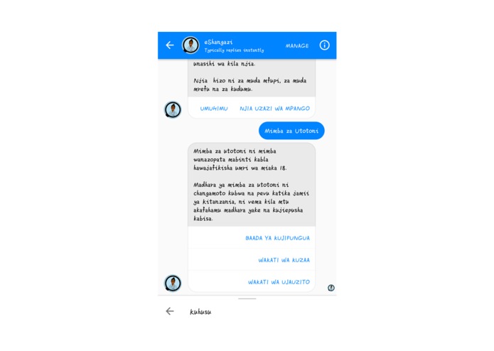 eShangazi Chat Bot – screenshot 6