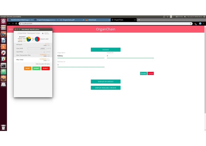 OrganChain – screenshot 2