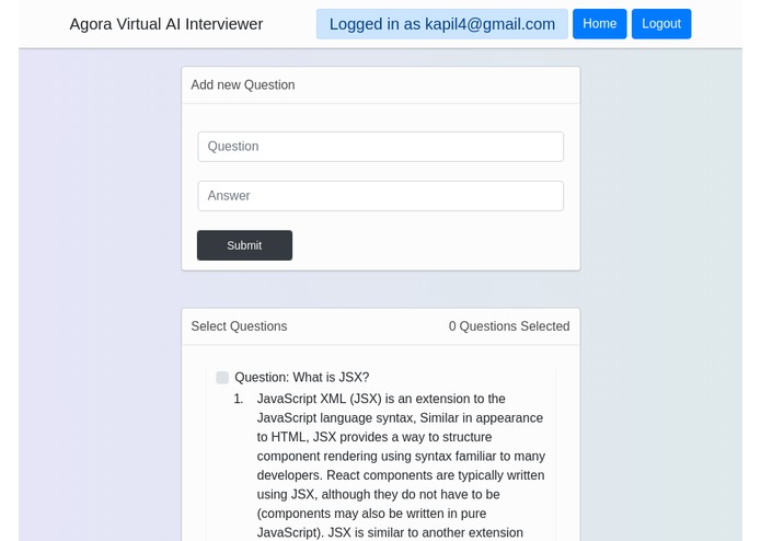 VI -  Virtual Interviewer – screenshot 2