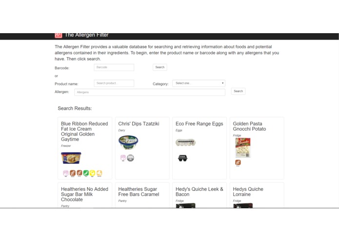 The Allergen Filter – screenshot 1