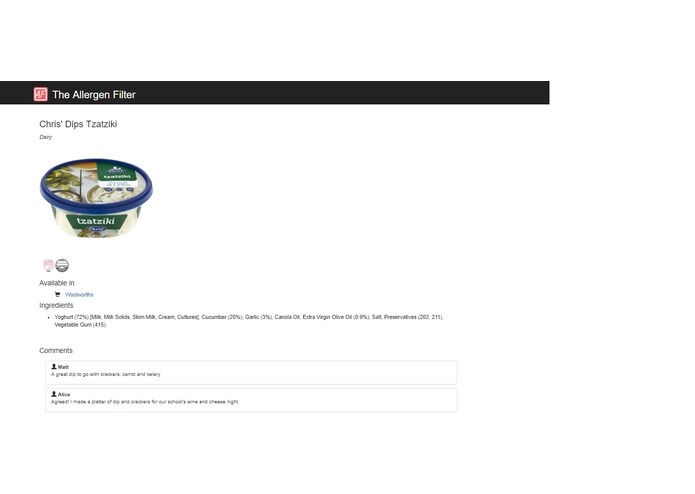 The Allergen Filter – screenshot 2