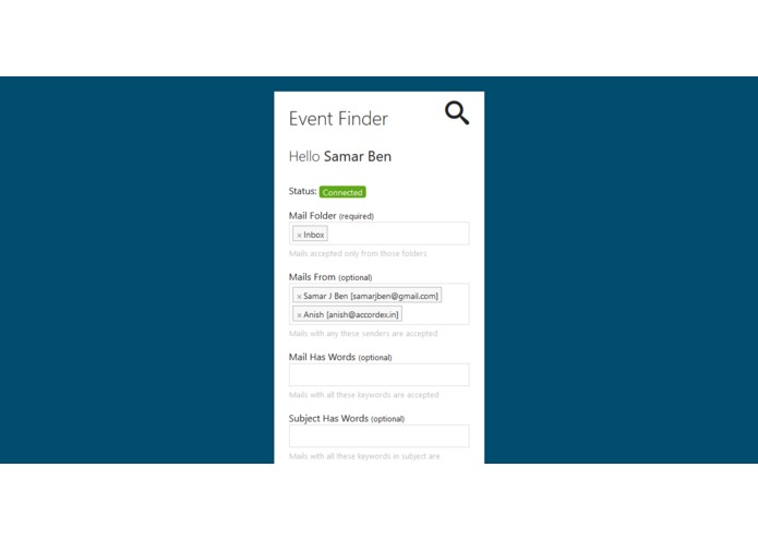 Event Finder – screenshot 2