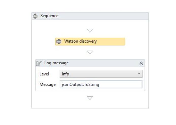 IBM Watson Discovery Service UiPath Connector – screenshot 1