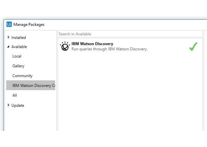 IBM Watson Discovery Service UiPath Connector – screenshot 3