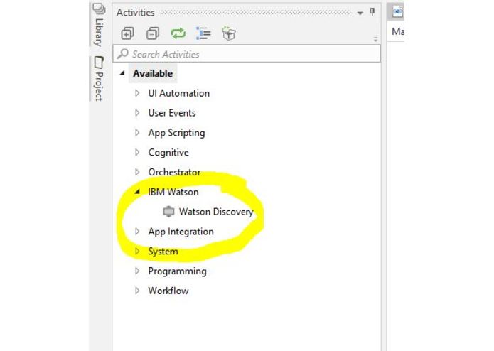 IBM Watson Discovery Service UiPath Connector – screenshot 4
