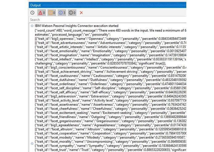 IBM Watson Personality Insights UiPath Connector – screenshot 3