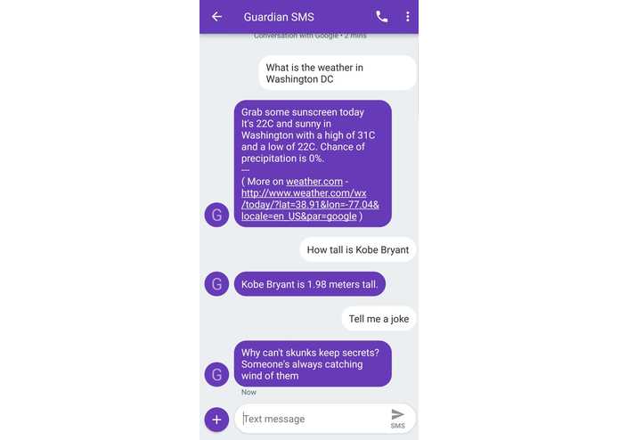 Guardian SMS – screenshot 1