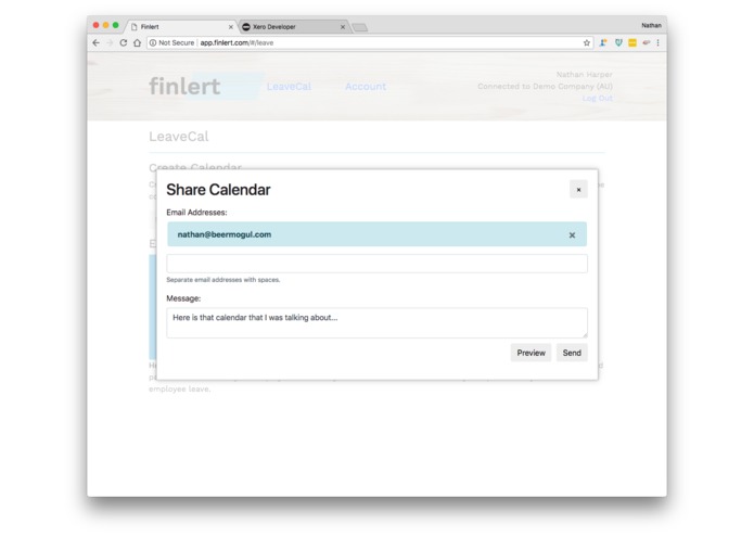 LeaveCal by Finlert – screenshot 2