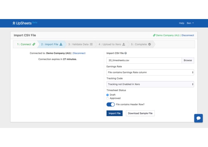 UpSheets: TimeSheet Upload – screenshot 1