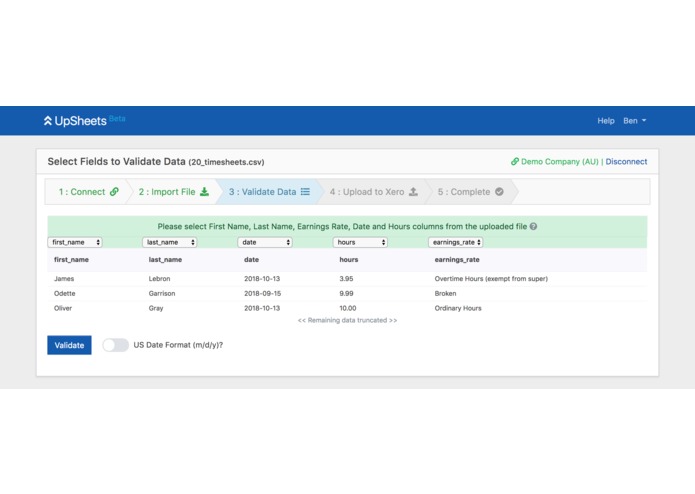 UpSheets: TimeSheet Upload – screenshot 2