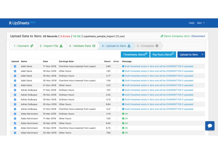 UpSheets: TimeSheet Upload – screenshot 3