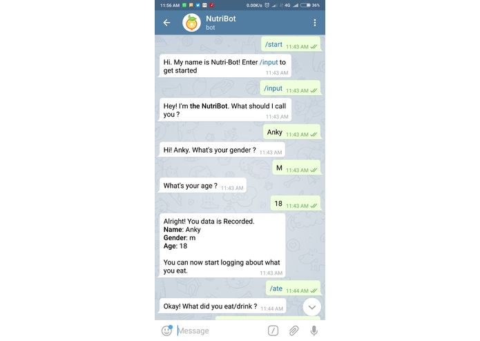 NutriBot – screenshot 3