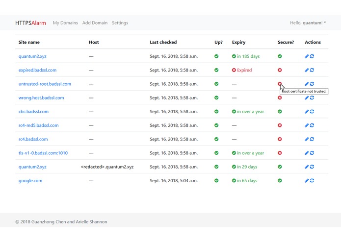 HTTPSAlarm – screenshot 1
