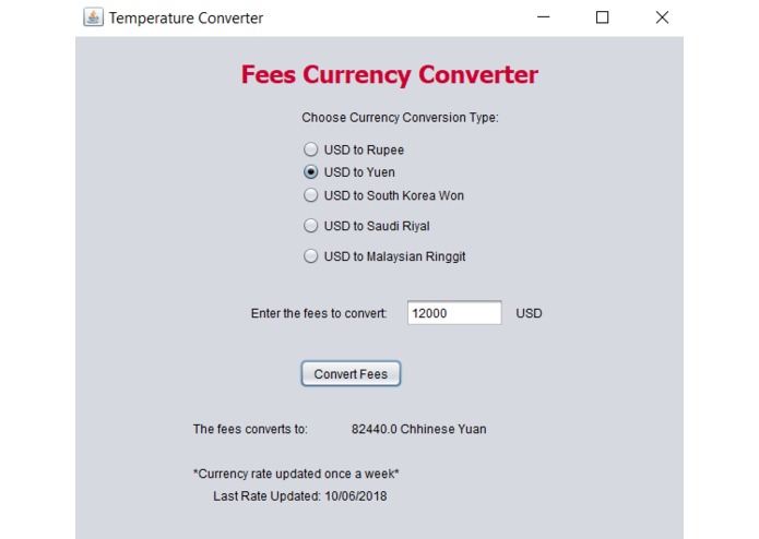 Tuition Fees Converter – screenshot 1