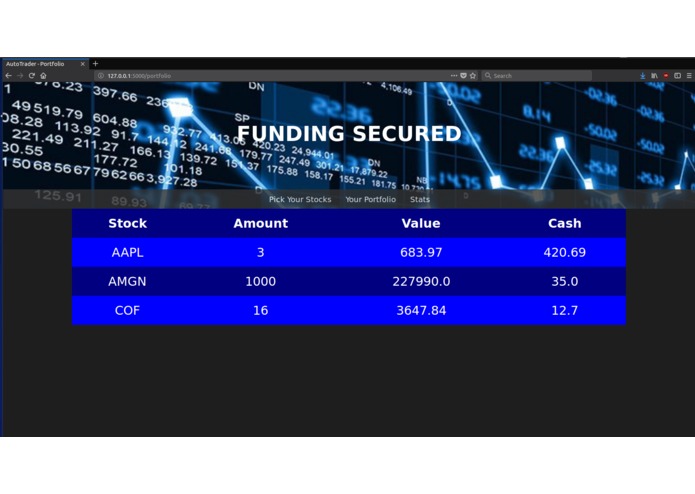 Funding Secured: Algorithmic Trading Bot – screenshot 4