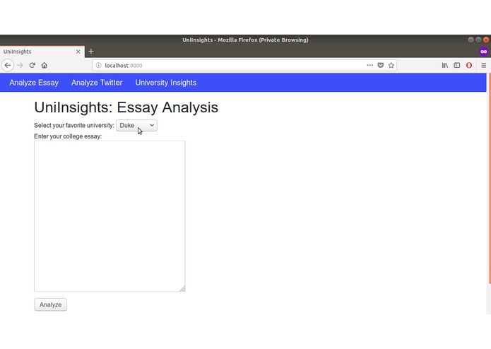 UniInsights – screenshot 1