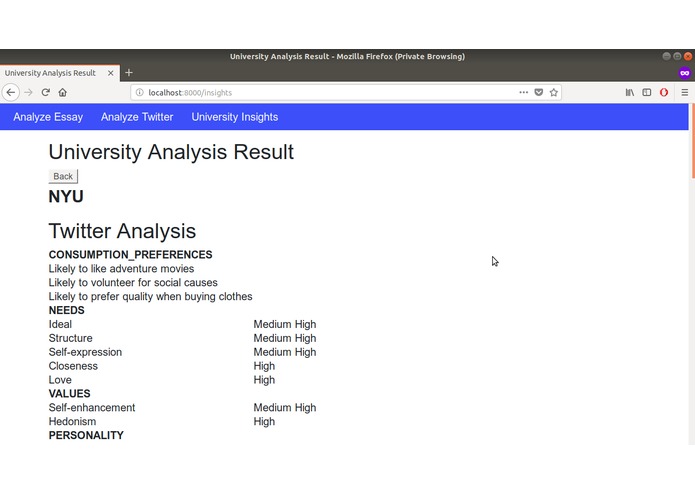 UniInsights – screenshot 3