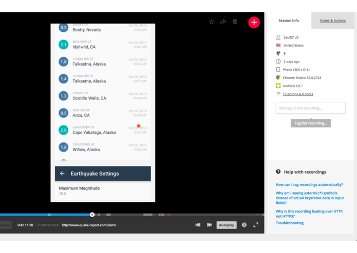 QuakeReport – screenshot 7
