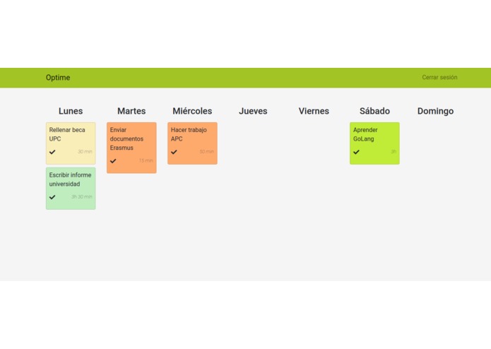 Optime – screenshot 1