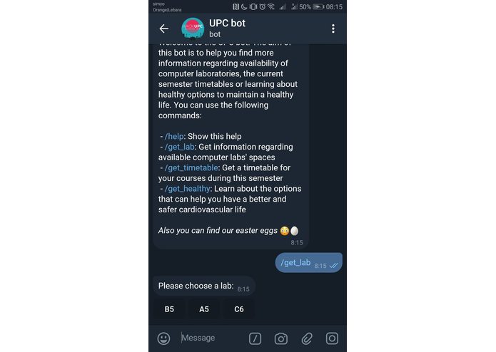 UPC helper bot – screenshot 2