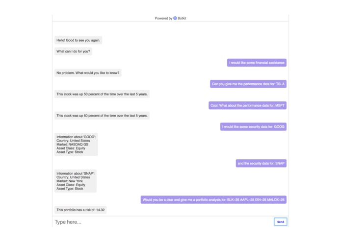 Financial Chatbot – screenshot 1