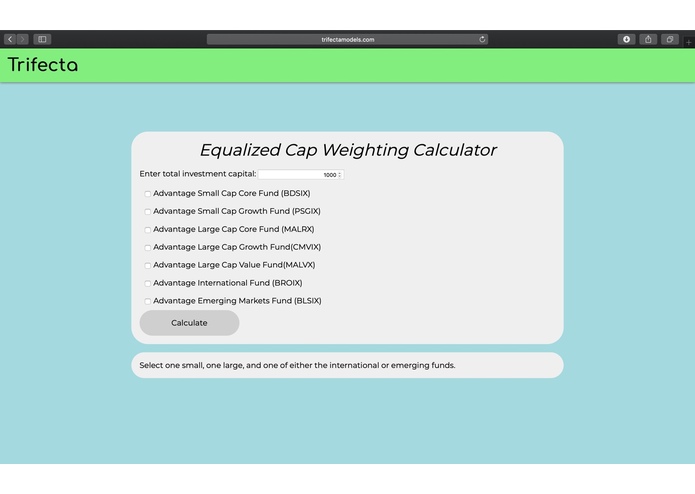 Trifecta - Mutual Fund Market Cap Equalizer – screenshot 2