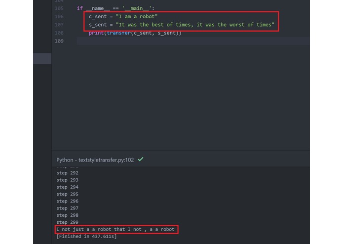 Text Style Transfer – screenshot 1