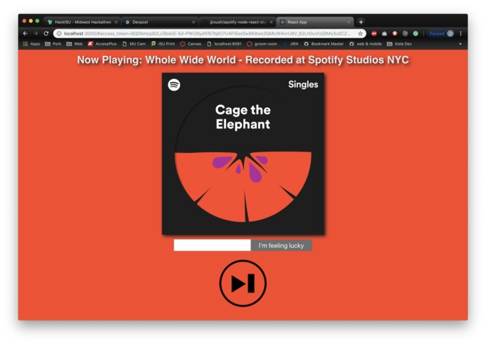 Spotify DJ web app – screenshot 1