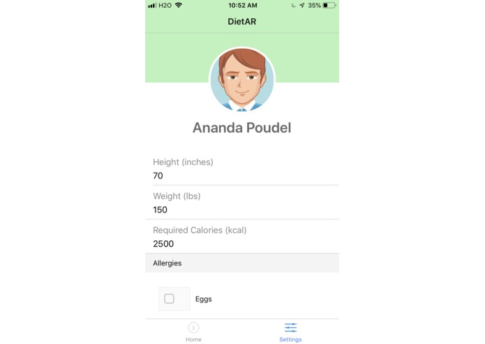 DietAR – screenshot 1