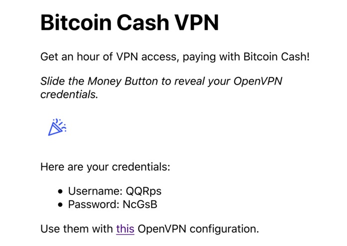 BCHVPN – screenshot 2