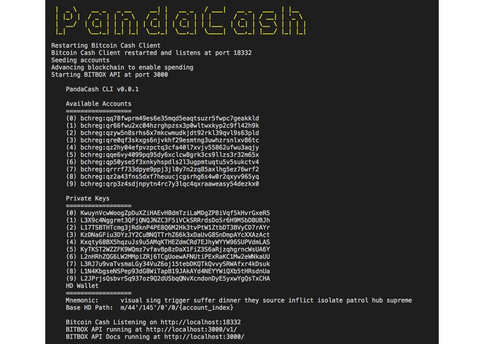pandacash-cli [BCH] – screenshot 2
