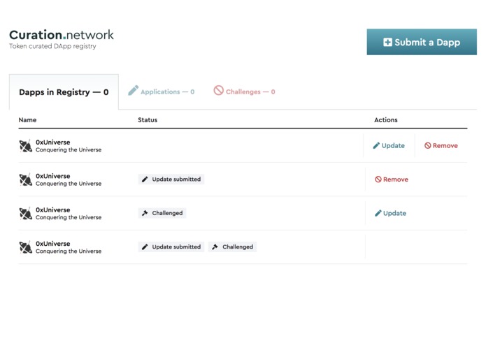 Community curated DApp registry – screenshot 2