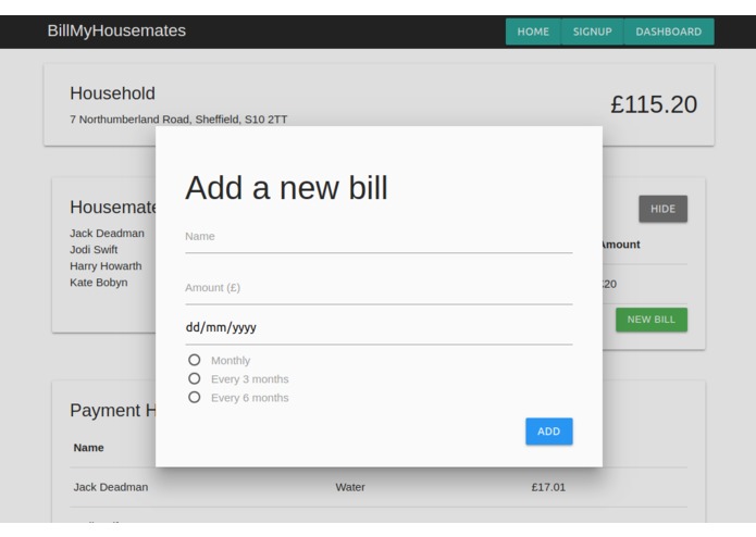 BillMyHousemates – screenshot 3