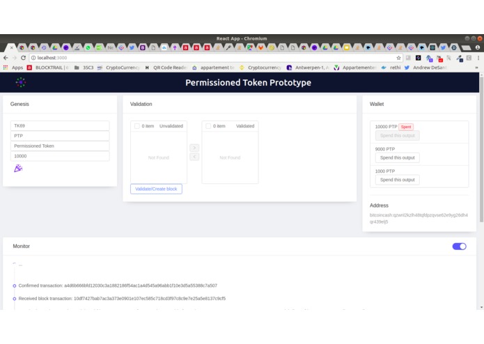 Permissioned Token Prototype [Bitcoin Cash track] – screenshot 2